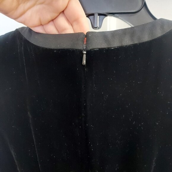 Saloni Black Camille Velvet Embellished Pearl Bow Mini Dress - Picture 8 of 10